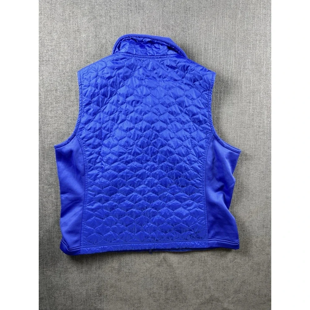 LL Bean Quilted Vest Women's XL Blue Preppy Logo Lightweight Full Zip Outdoor - Picture 8 of 11